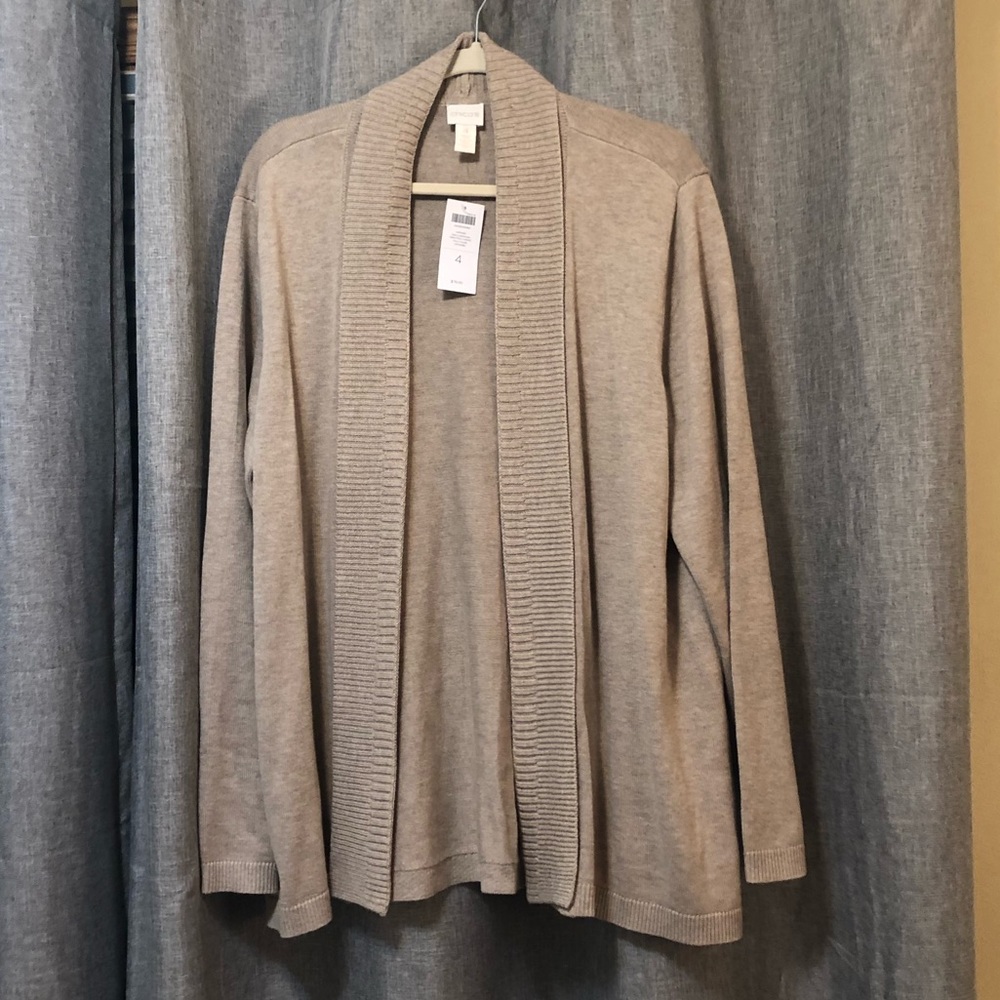 NWT- Chicos Tan Cardigan Size 4 (XXL)
